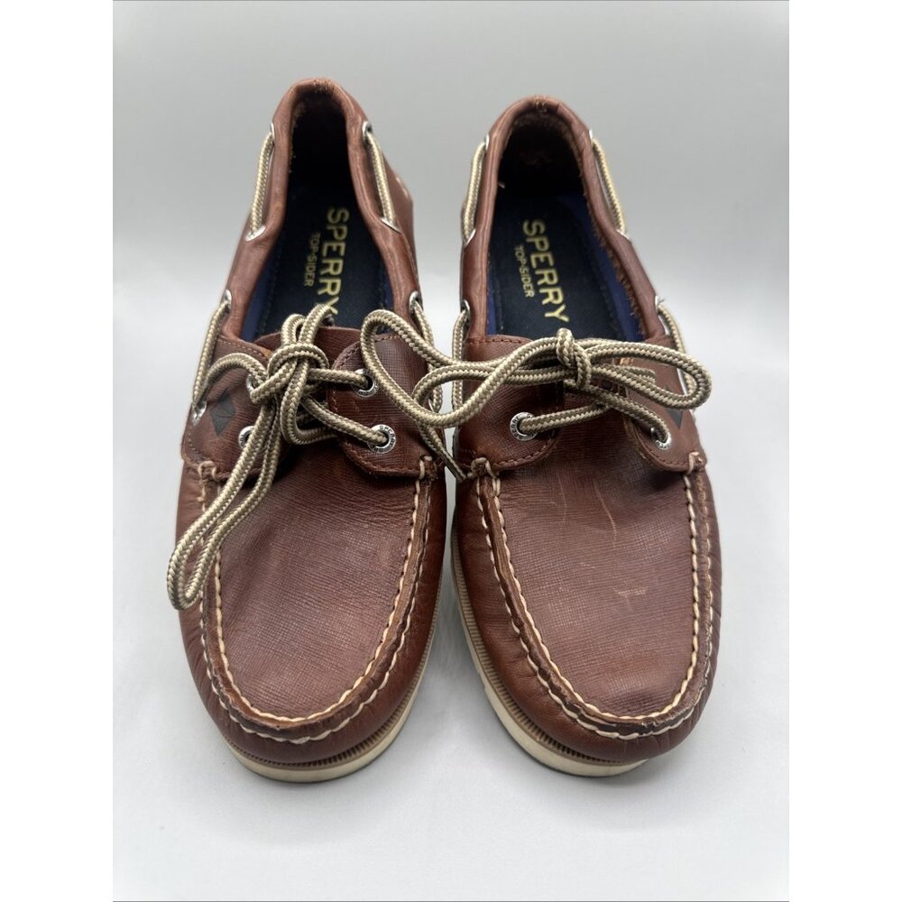 Sperry Top-Sider Slip On Boat Shoes Men's Size 7M Brown Leather Leeward STS15003